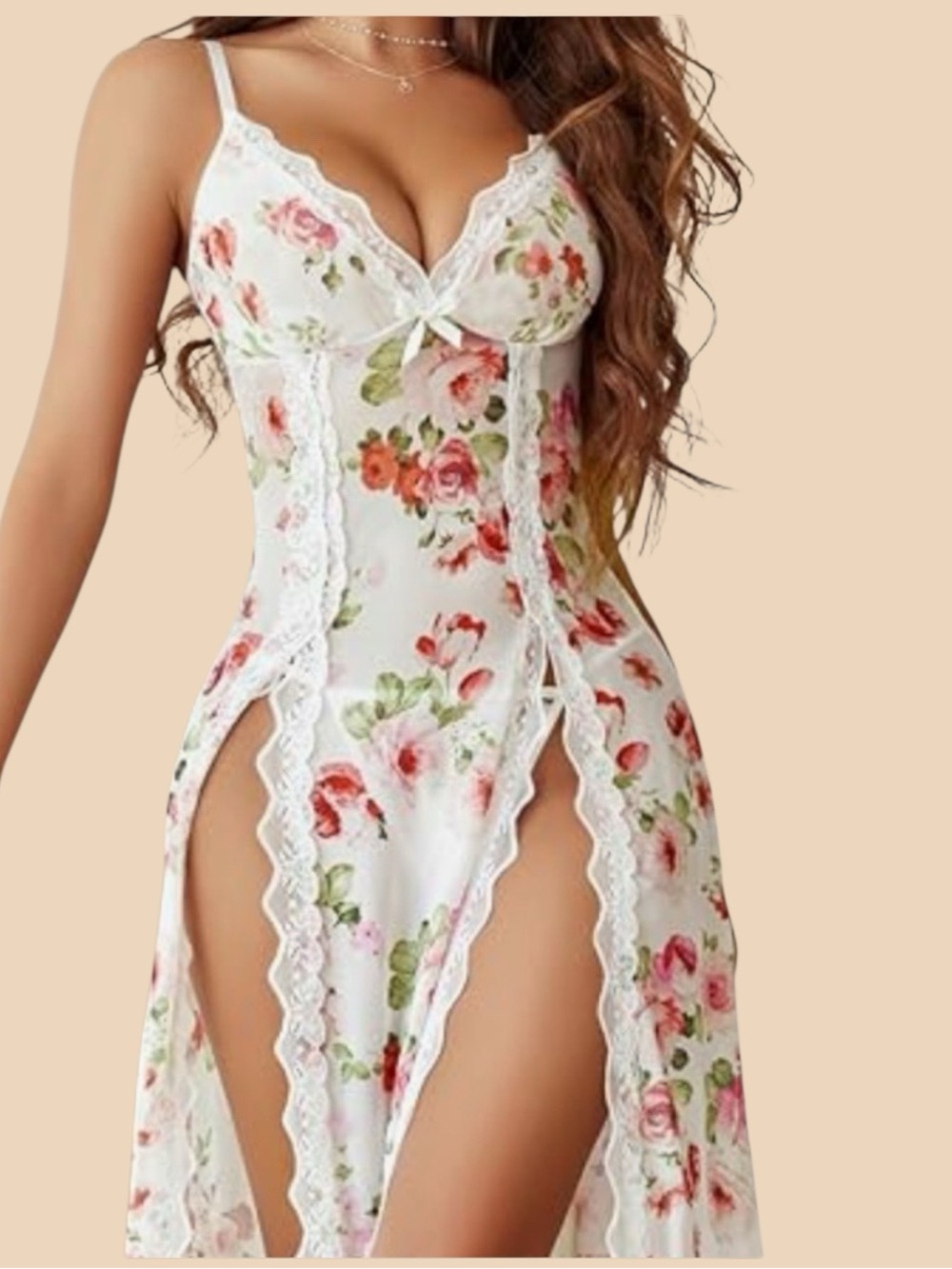 Floral Sheer sleep wear - Picture 1 of 6